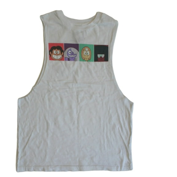 Steven Universe Women's Graphic Print White Tank Top Size Small