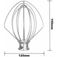 thumbnail image 2 of Wire Whip Attachment, Solid Stainless Steel Hub Reinforced Thicker 6 Wires For Fluffy Whipped Cream And Cakes, Dishwasher Safe, Rustproof Burnished Beater, Compatible With Kitchenaid Food Processors, 2 of 5