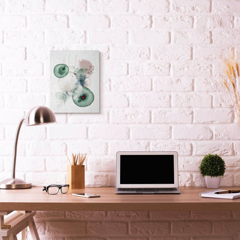 Stupell Industries Abstract Ocean Geometry Watercolor Green Blue Design Canvas Wall Art by Urban Epiphany