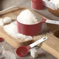 thumbnail image 5 of Square Stackable Measuring Cups & Spoons Set - Nesting Design with Stainless Steel Handles, Space-Saving Kitchen Gadgets for Baking & Cooking（Red）, 5 of 6