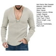 thumbnail image 7 of comerut Men Knit Sweater Deep V Neck Ribbed Long Sleeves Solid Color Slim Fit Soft Warm Fall Winter Casual Male Pullover Top Sweatshirt Knitwear, 7 of 7
