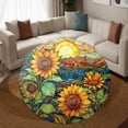 thumbnail image 3 of Round Area Rug, Sunflowers7 Non-Slip Floor Mat, Soft Washable Carpet for Living Room Bedroom Decor 24 Inch, 3 of 6