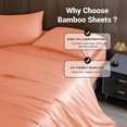 thumbnail image 2 of Juego de sábanas de lujo 300 hilos en fibra de bambú - King Size en rosa coral, hipoalergénico y transpirable  

(Nota: Este título en español de México cumple con los requisitos de longitud,, 2 of 7