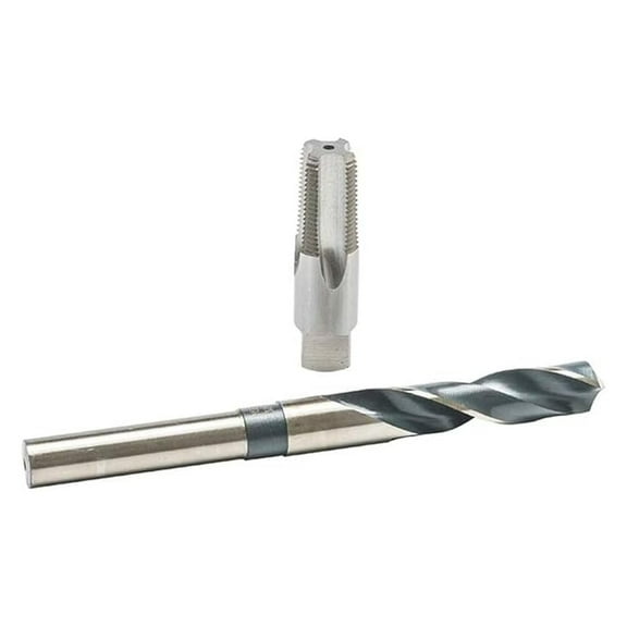 3/8-18 NPT Drill & Tap Kit - 3/8" Carbon Steel Tap & 37/64" HSS Drill Bit Set for Auto Gauges