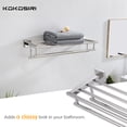 thumbnail image 2 of KOKOSIRI Bathroom Towel Rack Towel Holder 20 Inch Towel Shelf with Double Towel Bars Wall Mounted SUS 304 Stainless Steel Polished Chrome B6005CH-L20, 2 of 7