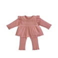 thumbnail image 1 of Odeerbi 3M-3Y Niñas Algodón Conjuntos Volantes Manga Larga Peplum Tops Lechuga Trim Pantalones Conjunto Dos Piezas, 1 of 7