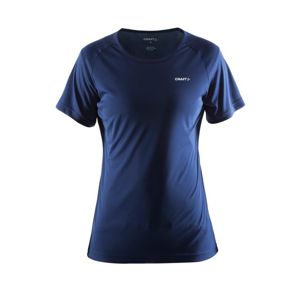 Craft - Camiseta de manga corta deportiva y ligera modelo Prime para mujer (Azul marino)
