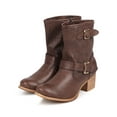 thumbnail image 5 of New Women Liliana Norman-3 Hollow Leatherette Round Toe Buckle Strap Riding Boot, 5 of 5