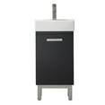 thumbnail image 2 of Design Element Stella 16.5” Bathroom Vanity in Black with Porcelain white Vanity Top Freestanding or Wall Mounted, 2 of 13