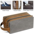 thumbnail image 5 of Mens Toiletry Travel Bag Hanging Dopp Kit Canvas Shaving Kit Toiletries Organizer for Grooming Travel Essentials, Gifts for Men & Women, Grey, 5 of 8