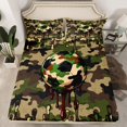 thumbnail image 2 of jejeloiu Farmhouse Camouflage Hunting Full Size Sheets,Football Soccer Sport Bed Sheets For Boys Men 4-Piece, 2 of 7