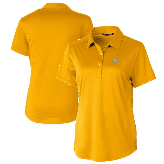 Women's Cutter & Buck Gold Southern University Jaguars Prospect Textured Stretch Polo