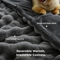 thumbnail image 4 of ROSEKIND ultra-soft 680GSM Faux Fur Ribbed Throw Blanket for Sofa & Bed, Cozy Gift for Adults & Friends, 50x60in, Midnight Dark Grey, 4 of 9