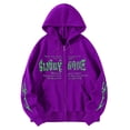 thumbnail image 1 of Bmisegm Femmes Mode à Imprimé de Lettres Chandails à Capuchon Amples Style Oversize Gothique Hop Chandails à Manches Longues Chandails Décontractés pour Femmes Violet TG, 1 of 4