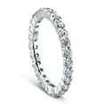 thumbnail image 3 of Pompeii 1 Ct Diamond Eternity Ring 10k White Gold Womens Wedding Band (G/H,I2-I3), 3 of 4