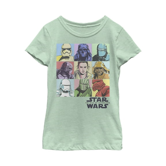 Girl's Star Wars: The Rise of Skywalker Pastel Character Bingo  Graphic Tee Mint Small