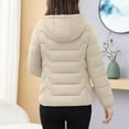 thumbnail image 4 of Cadancy Women's Down Jackets Plus Size Long Sleeve Detachable Hood Quilted Coats Inner Pockets Long Sleeve Winter Warm Zip Up Padded Jacket 2025 Trendy Casual Puffer Coat, 4 of 8