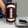 thumbnail image 6 of Football Tumbler Cup 20oz Stainless Steel Insulated Travel Mug Tumblers Cup Football Gifts for Coaches Women Men Gifts for Birthday Christmas, 6 of 6