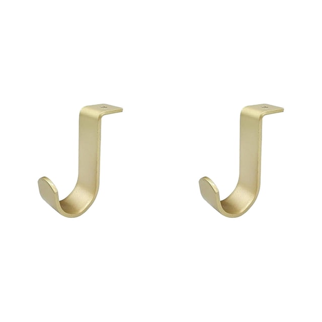 2 Pcs Supports de Tringle de Garde-Robe, Support d'Étagère Mural en Métal Robuste avec Vis, Support de Poteau de Garde-Robe pour Étagère de Chambre, Salon, Bureau (Or*2)