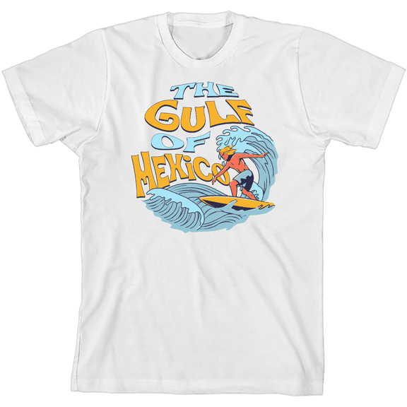 The Gulf of Mexico Surfer Youth White Crew Neck Short Sleeve Tee-Medium