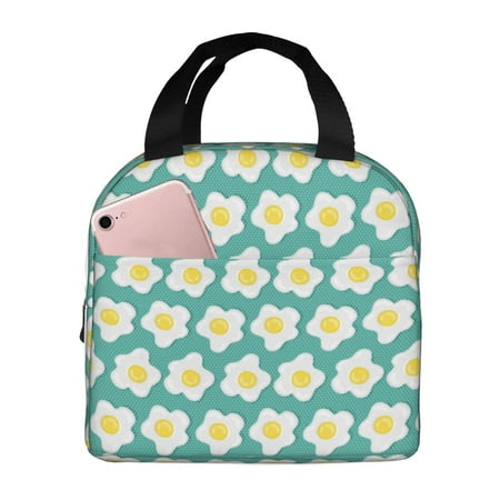 Insulated Lunch Bag for Women Men - Cute Fried Egg Pine Green Leakproof Cooler Lunch Box for Women Men  Lunch Tote Bags for Work School Picnic Travel