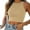 Khaki, variant on Sexy Casual Women's Sleeveless Solid Round Neck Tops Ladies Blouse Crop Vest