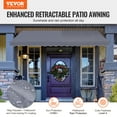 thumbnail image 2 of VEVOR 157 x 47" Patio Awning Retractable, Awning Sunshade Shelter with Manual Crank Handle, Outdoor Patio Canopy Sunsetter Deck,Adjustable Height from 86 to 122 in,for Patio/Balcony/Yard, Dark Gray, 2 of 9