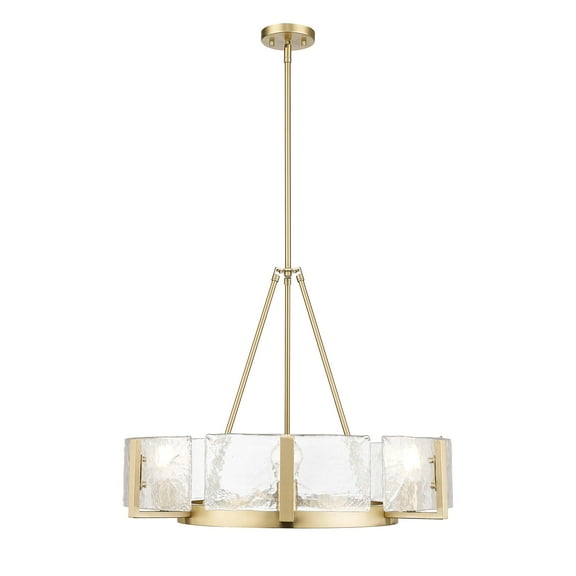 Aenon 6-Light Chandelier in Brushed Champagne Bronze with Hammered Water Glass