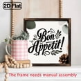 thumbnail image 6 of Bon Appetit Framed Wood Sign - Rustic Farmhouse Wall Art with Black Lettering, Perfect for Kitchen, Dining Room, or Housewarming Gift, 8x8 Inch Wooden Decor, Dining Room Accent Rustic Farmhou, 6 of 9