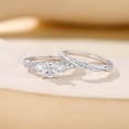 thumbnail image 5 of SFTING Wedding Rings for Women 925 Sterling Silver Three Stone Princess Cut Wedding Rings Set 5A CZ Promise Engagement Rings for Her Size 7, 5 of 8