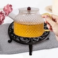 thumbnail image 2 of Inteprter Rustic Cast Iron Teapot Warmer Stable Hollow Graceful Out for Balcony Patio Teteras, 2 of 5