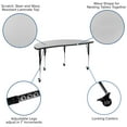 thumbnail image 4 of Emma + Oliver 3 Piece Mobile 86" Oval Wave Collaborative Grey Adjustable Activity Table Set, 4 of 14