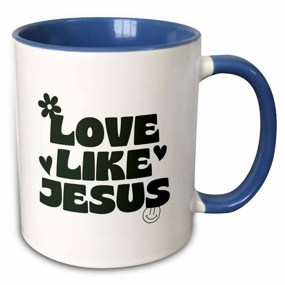 3drose, Love like Jesus, 15oz Two-tone Blue Mug