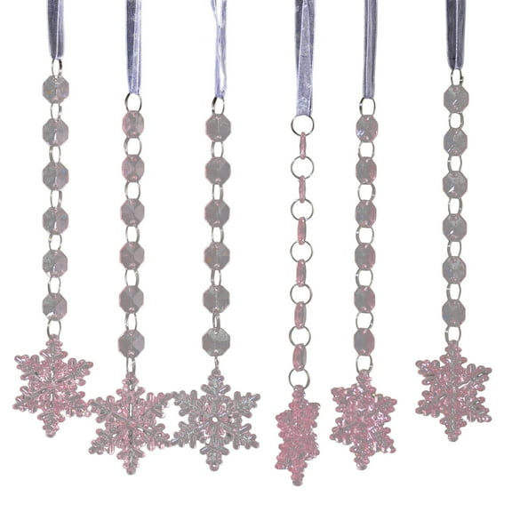 Cheapark 6 Pcs Acrylic Snowflake Christmas Ornaments - Icicle & Water Drop Pendants For Christmas Trees & Windows, Festive Home Holiday Decor