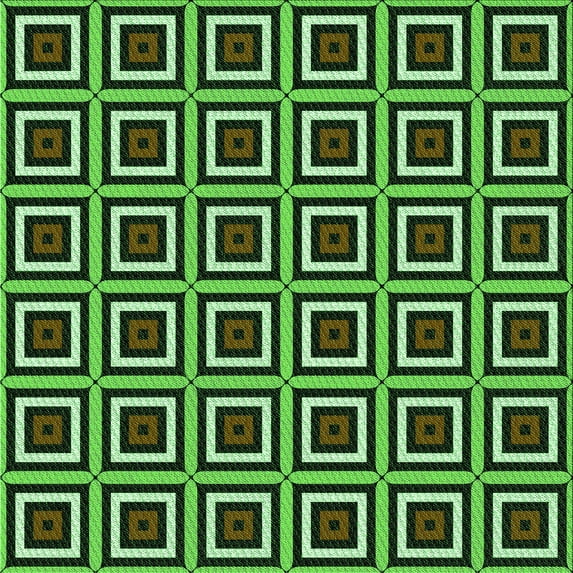 Ahgly Company Machine Washable Indoor Square Transitional Green Area Rugs, 5' Square