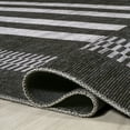 thumbnail image 5 of JONATHAN Y WASHABLE 3 x 5 Area Rug, Vichy Geometric Striped - Black/Ivory, WSH122A-3, 5 of 9