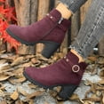 thumbnail image 4 of Women's Ankle Boots Chunky Low Heel Chelsea Booties Comfortable Casual Fall Winter Slip on Elastic Fall Short Work Boots, 4 of 8
