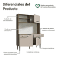 thumbnail image 4 of Mueble de Cocina Compacto Madesa 120cm Marrón/Crema, 4 of 9