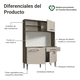 thumbnail image 4 of Mueble de Cocina Compacto Madesa 120cm Marrón/Crema, 4 of 9