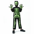 thumbnail image 5 of GYRATEDREAM Kids Skeleton Costume Glow in the Dark Skeletons Boys and Girls Halloween Skeleton Costumes Jumpsuit Pajama for 10-14Y Black, 5 of 7