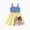 Blue/Yellow, variant on Barbie Girls Dress Roseowhite Allover Letter Print Bowknot Sleeveless Summer Dresses Sizes 7-8 Years