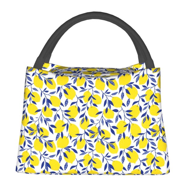 Balery Tropical Lemon Bolsa de Aislamiento Portátil – Bolsa de Almuerzo con Forro de Aluminio Mejorado, Funda Impermeable y Fácil de Limpiar para Picnic y Caja de Almuerzo