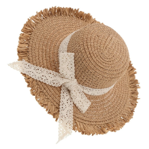 unbranded Miniature Tiny Hats Adorable Woven Hat With Lace Bow For Doll Mini House Ornament Tiny Craft Hats Mini Imitation Hats Mini Hat