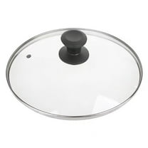50% Off Deal!12" Tempered Glass Lid For Frying Pan Replacement Cover With Black Knob Stainless Rim For 12 Inch Cookware Skillets Alluminium Pans 30CM
