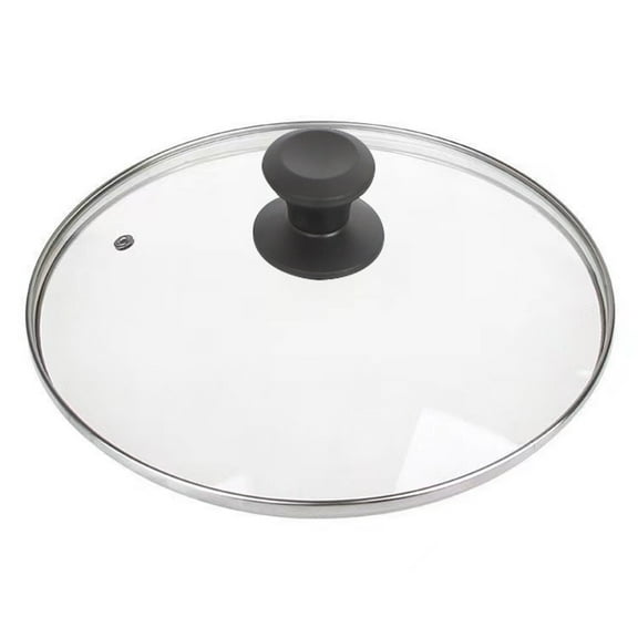 50% Off Deal!12" Tempered Glass Lid For Frying Pan Replacement Cover With Black Knob Stainless Rim For 12 Inch Cookware Skillets Alluminium Pans 30CM
