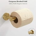 thumbnail image 4 of Windfall Toilet Paper Bracket, Toilet Roll Holder Punched Rust-proof Brushed Gold Wall-mounted Toilet Paper Rack for Bathroom, Washroom, 4 of 8