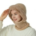 thumbnail image 3 of iHPH7 Hat Scarf Gorros De Frio Para Mujeres Hat and Scarf Set for Women Hooded Scarf for Women Winter Hats for Women Winter Scarf Hat with Scarf Attached Khaki One Size, 3 of 4