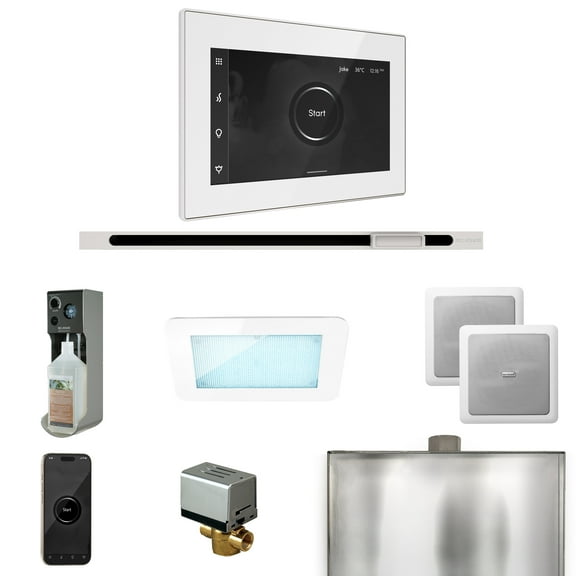 Mr Steam XDream Steam Shower Control Package with iSteamX Control and Linear Steamhead in White