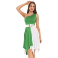 thumbnail image 3 of Aiihoo Women One Shoulder Liturgical Praise Dance Dress Asymmetrical Worship Dresses Lyrical Dance Dress Light Green S, 3 of 7