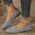 thumbnail image 4 of Rokment Womens Slip on Socks Walking Shoes Penny Loafers Comfortable Travel Casual Flat Lightweight Knit Low Heels Driving Boat Oxfords Grey Size 9.5, 4 of 6
